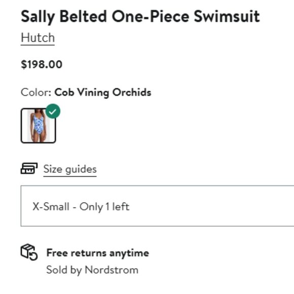 NWT Hutch Swimsuit // Sally Belted Vine // Size Large - Picture 2 of 9